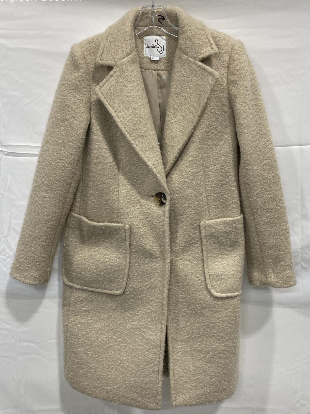Sam Edelman Women's Cream Wool-Blend Long Coat